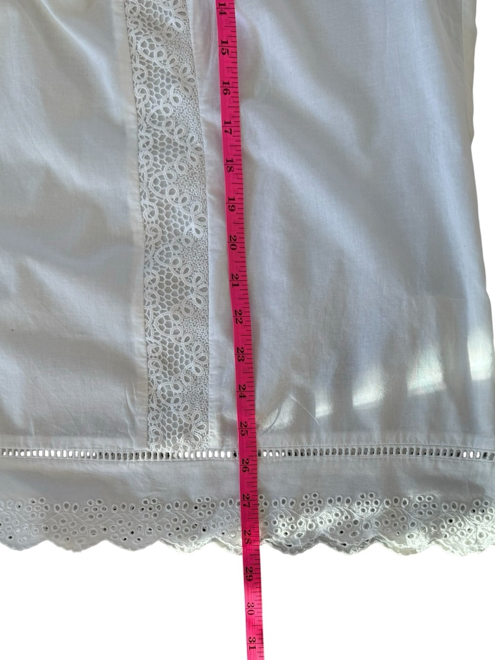 NYDJ White Cotton Lace Eyelet Peasant Blouse Tunic 1X Boho - Picture 13 of 13